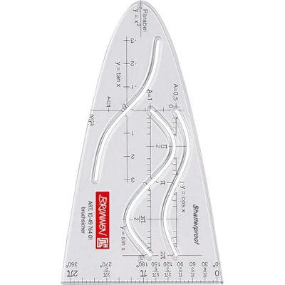 BRUNNEN 104976401 Trace parabole/normographe (pour l'école, incassable, transparent) BRUNNEN 104976401 Trace parabole/normographe (pour l'école, incassable, transparent)