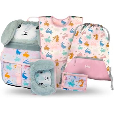 Baagl Sac d'école pour garçons et filles 5 pièces (sac d'école Zippy pour la 1ère classe, trousse à crayons, sac de gym, tablier, sac de poitrine), sac à dos d'école primaire ergonomique, 18 l Baagl Sac d'école pour garçons et filles 5 pièces (sac d'école Zippy pour la 1ère classe, trousse à crayons, sac de gym, tablier, sac de poitrine), sac à dos d'école primaire ergonomique, 18 l