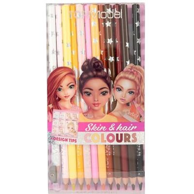 Depesche 12218 TOPModel Set de Crayons de Couleur aux Couleurs de la Peau et des Cheveux, 12 Crayons dans Une Trousse Transparente, Taille-Crayon Inclus Depesche 12218 TOPModel Set de Crayons de Couleur aux Couleurs de la Peau et des Cheveux, 12 Crayons dans Une Trousse Transparente, Taille-Crayon Inclus
