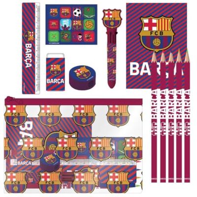 CERDÁ LIFE'S LITTLE MOMENTS Set de papeterie scolaire FC Barcelone pour garçons et filles Pack de 7 pièces avec crayons, caoutchouc, taille-crayon, règle, cahier et étui EVA multicolore, licence officielle pour la rentrée CERDÁ LIFE'S LITTLE MOMENTS Set de papeterie scolaire FC Barcelone pour garçons et filles Pack de 7 pièces avec crayons, caoutchouc, taille-crayon, règle, cahier et étui EVA multicolore, licence officielle pour la rentrée