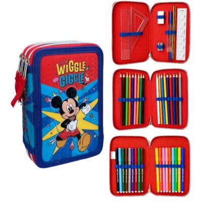 CARTOON Trousse scolaire 3 Zip, multi-compartiments, complet 44 pièces, couleurs Giotto, 20 x 13 x 6 cm, bleu, 20 x 13 x 6 cm, Mickey CARTOON Trousse scolaire 3 Zip, multi-compartiments, complet 44 pièces, couleurs Giotto, 20 x 13 x 6 cm, bleu, 20 x 13 x 6 cm, Mickey