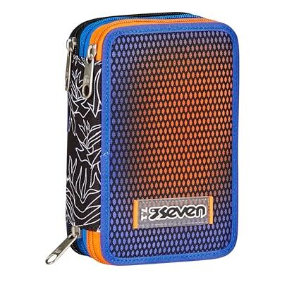 Seven Trousse scolaire 3 Zip, Reflex Blue, Shadefull Boy, porte-stylo triple compartiment complet avec stylets, crayons, couleurs, accessoires sac à dos, élémentaires, moyens, supérieurs, garçon Seven Trousse scolaire 3 Zip, Reflex Blue, Shadefull Boy, porte-stylo triple compartiment complet avec stylets, crayons, couleurs, accessoires sac à dos, élémentaires, moyens, supérieurs, garçon
