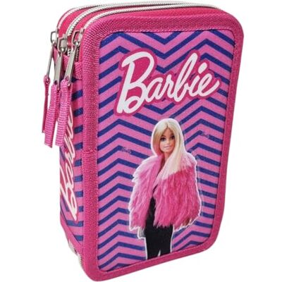 Disney Trousse multi-compartiments 3 fermetures éclair école complète 44 pièces stylos crayons couleurs feutres Giotto, bleu, Barbie Disney Trousse multi-compartiments 3 fermetures éclair école complète 44 pièces stylos crayons couleurs feutres Giotto, bleu, Barbie