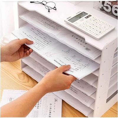 OULLWLZL Étagères en papier A3 extra larges pour bureau et école, dossiers de bureau, étagères, bac à courrier et magazines 2024 Blanc OULLWLZL Étagères en papier A3 extra larges pour bureau et école, dossiers de bureau, étagères, bac à courrier et magazines 2024 Blanc
