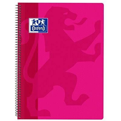 Oxford Classic – Cahier spirale, couvercle en plastique, 4 x 4 carreaux, couleur fuchsia Oxford Classic – Cahier spirale, couvercle en plastique, 4 x 4 carreaux, couleur fuchsia