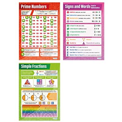 Daydream Education Lot de 3 affiches mathématiques en papier brillant mesurant 850 mm x 594 mm (A1) Daydream Education Lot de 3 affiches mathématiques en papier brillant mesurant 850 mm x 594 mm (A1)