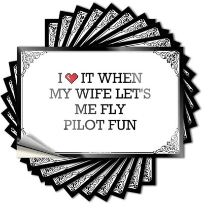 MZBS Autocollant amovible en vinyle avec inscription « I Love It When My Wife Let's Me Fly Pilot » (6 x 9 cm) MZBS Autocollant amovible en vinyle avec inscription « I Love It When My Wife Let's Me Fly Pilot » (6 x 9 cm)