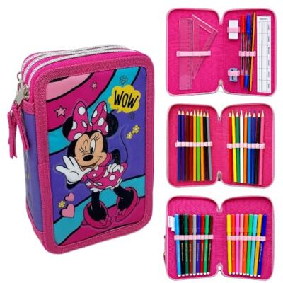 CARTOON Trousse scolaire 3 Zip, multi-compartiments, complet 44 pièces, couleurs Giotto, 20 x 13 x 6 cm, multicolore, 20 x 13 x 6 cm, minnie CARTOON Trousse scolaire 3 Zip, multi-compartiments, complet 44 pièces, couleurs Giotto, 20 x 13 x 6 cm, multicolore, 20 x 13 x 6 cm, minnie