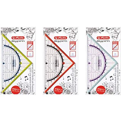 herlitz Equerre My.Pen 16cm avec Poignée Triangles (45° triangle, Plastique, Multicolore, Transparent, 16 cm, 1 pièce(s), 95 mm) herlitz Equerre My.Pen 16cm avec Poignée Triangles (45° triangle, Plastique, Multicolore, Transparent, 16 cm, 1 pièce(s), 95 mm)