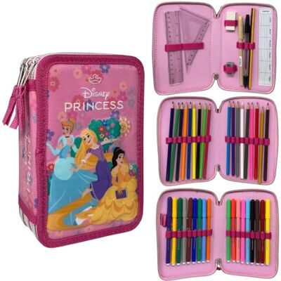 CARTOON Trousse 3 zip pour l'école complète 44 pièces de papeterie stylo Papermate marqueurs Giotto accessoire pour enfants et adolescents, princesses, 20 x 13 x 6 cm, trousse CARTOON Trousse 3 zip pour l'école complète 44 pièces de papeterie stylo Papermate marqueurs Giotto accessoire pour enfants et adolescents, princesses, 20 x 13 x 6 cm, trousse