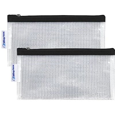 Waytex Lot de 2 Trousses Transparentes Zippées en EVA sans PVC, Forme Plate 22 x 11 cm Bordure Couleur, Noir, 22 x 11 x 0,8 cm, Trousse Waytex Lot de 2 Trousses Transparentes Zippées en EVA sans PVC, Forme Plate 22 x 11 cm Bordure Couleur, Noir, 22 x 11 x 0,8 cm, Trousse