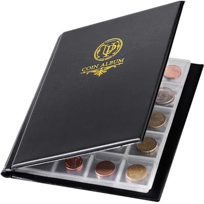 Uncle Paul Album pour pièces de 200 poches – Livre pour collecter des pièces avec 10 pages, grille 33 x 33 mm pour livres, pence centimes, dollars, nickel (Noir) CS48200BK Uncle Paul Album pour pièces de 200 poches – Livre pour collecter des pièces avec 10 pages, grille 33 x 33 mm pour livres, pence centimes, dollars, nickel (Noir) CS48200BK