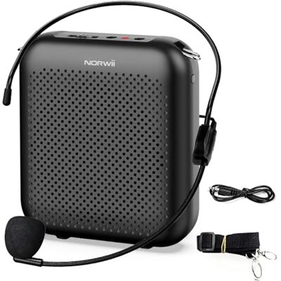 Norwii Amplificateur Vocal Portable, Megaphone avec Micro Filaire pour Enseignants 10W, 4000mAh, 30 h d'autonomie, Recharge USB-C, Son Puissant et Net, Son Claira, Guides Classe Formation Extérieur Formateurs Norwii Amplificateur Vocal Portable, Megaphone avec Micro Filaire pour Enseignants 10W, 4000mAh, 30 h d'autonomie, Recharge USB-C, Son Puissant et Net, Son Claira, Guides Classe Formation Extérieur Formateurs