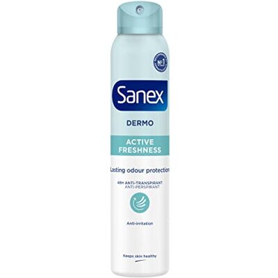 Sanex Déodorant Anti-Transpirant Spray Dermo Active Freshness Protection Anti-Traces & Odeurs 48h Restaure le pH De La Peau Pour une Peau Saine Testé Dermatologiquement Lot De 6 x 200 ml Sanex Déodorant Anti-Transpirant Spray Dermo Active Freshness Protection Anti-Traces & Odeurs 48h Restaure le pH De La Peau Pour une Peau Saine Testé Dermatologiquement Lot De 6 x 200 ml