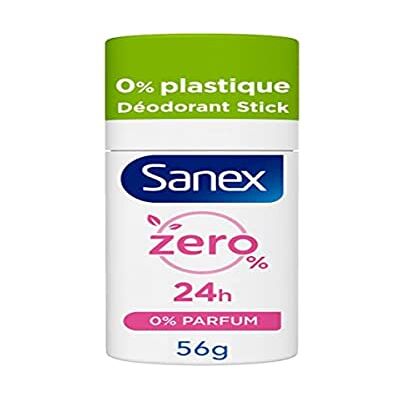 Sanex Déodorant Stick Solide Zero% Parfum Déodorant Femme et Homme Efficacité 24 h Déo Stick 56 g Sanex Déodorant Stick Solide Zero% Parfum Déodorant Femme et Homme Efficacité 24 h Déo Stick 56 g