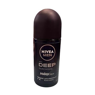 NIVEA Men Deo Roll-on Lot de 3 déodorants roll-on en bois noir foncé 50 ml NIVEA Men Deo Roll-on Lot de 3 déodorants roll-on en bois noir foncé 50 ml