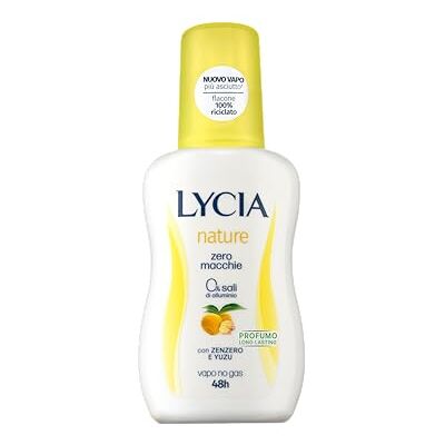 Lycia Nature Déodorant Vapo, Sans Sels d'Aluminium, Efficacité 48 heures, avec Microspugne Effet Sec, Parfum de Gingembre et Yuzu, 75 ml Lycia Nature Déodorant Vapo, Sans Sels d'Aluminium, Efficacité 48 heures, avec Microspugne Effet Sec, Parfum de Gingembre et Yuzu, 75 ml