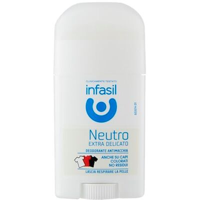 Infasil Déodorant Stick Neutre Extra Delicat, Formule Anti-taches Sans Sels d'Aluminium, Efficace jusqu'à 24 h, 50 ml Infasil Déodorant Stick Neutre Extra Delicat, Formule Anti-taches Sans Sels d'Aluminium, Efficace jusqu'à 24 h, 50 ml