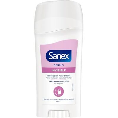 Sanex Stick Deodorant Dermo Invisible Anti traces Antitranspirant 48 H de protection- Sans Alcool- le lot de 2x65ml Sanex Stick Deodorant Dermo Invisible Anti traces Antitranspirant 48 H de protection- Sans Alcool- le lot de 2x65ml
