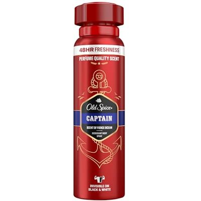Old Spice Captain Déodorant Corps Spray Homme 150 ml Fraîcheur 48h 0% Sels d'Aluminium Lot de 6 Old Spice Captain Déodorant Corps Spray Homme 150 ml Fraîcheur 48h 0% Sels d'Aluminium Lot de 6