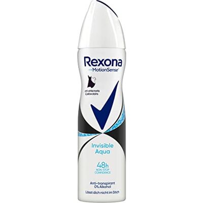 Rexona Invisible Aqua Lot de 6 déodorants en spray pour femme 150 ml Rexona Invisible Aqua Lot de 6 déodorants en spray pour femme 150 ml