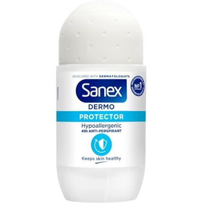 Sanex Lot de 6 déodorants roll-on pour femme « Dermo Protector » pour peaux normales à sensibles 50 ml Sanex Lot de 6 déodorants roll-on pour femme « Dermo Protector » pour peaux normales à sensibles 50 ml