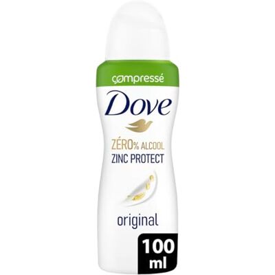 Dove Déodorant Femme Original Zinc Protect Spray Compressé 0% Alcool 72h de protection anti-odeurs- 100ml Dove Déodorant Femme Original Zinc Protect Spray Compressé 0% Alcool 72h de protection anti-odeurs- 100ml