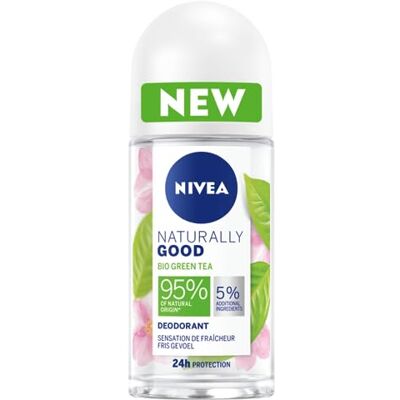 NIVEA NATURALLY GOOD Déodorant Femme Green Tea Bio Bille 50 ml, déodorant avec 95% d’ingrédients d’origine naturelle et une fraîcheur qui dure 24h. NIVEA NATURALLY GOOD Déodorant Femme Green Tea Bio Bille 50 ml, déodorant avec 95% d’ingrédients d’origine naturelle et une fraîcheur qui dure 24h.