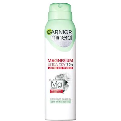 Garnier Lot de 6 déodorants en spray au magnésium Ultra Dry Protect 72 h Anti-odeurs et anti-transpirants 0 % d'alcool Testés dermatologiquement 150 ml Garnier Lot de 6 déodorants en spray au magnésium Ultra Dry Protect 72 h Anti-odeurs et anti-transpirants 0 % d'alcool Testés dermatologiquement 150 ml