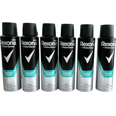 Rexona MotionSense Lot de 6 déodorants en spray anti-transpirant 48 h 150 ml Rexona MotionSense Lot de 6 déodorants en spray anti-transpirant 48 h 150 ml