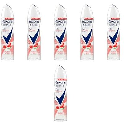 Rexona Nonstop Protection Lot de 6 déodorants anti-transpirants anti-transpirants avec 72 heures de protection contre la transpiration et les odeurs corporelles 150 ml Rexona Nonstop Protection Lot de 6 déodorants anti-transpirants anti-transpirants avec 72 heures de protection contre la transpiration et les odeurs corporelles 150 ml