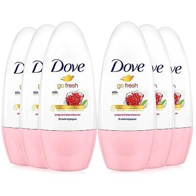 Dove Go Fresh Lot de 6 déodorants roll-on Parfum grenade et citron (6 x 50 ml) Dove Go Fresh Lot de 6 déodorants roll-on Parfum grenade et citron (6 x 50 ml)
