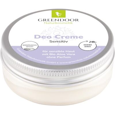 GREENDOOR Déodorant crème Sensitiv 50 ml, déodorant naturel efficace sans parfum et sans aluminium, végétalien, creuset en plastique 100 % ancien, avec de l'huile de noix de coco biologique, beurre de cacao vierge, sans allergènes GREENDOOR Déodorant crème Sensitiv 50 ml, déodorant naturel efficace sans parfum et sans aluminium, végétalien, creuset en plastique 100 % ancien, avec de l'huile de noix de coco biologique, beurre de cacao vierge, sans allergènes