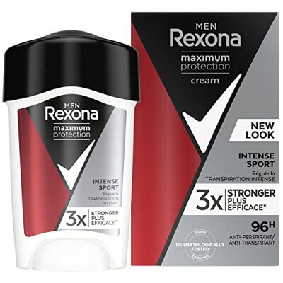Rexona Déodorant Homme Sport Intense Anti-transpirant Maximum Protection, Efficace contre la transpiration excessive Formule testée dermatologiquement, Protection 96h Stick 45ml Rexona Déodorant Homme Sport Intense Anti-transpirant Maximum Protection, Efficace contre la transpiration excessive Formule testée dermatologiquement, Protection 96h Stick 45ml
