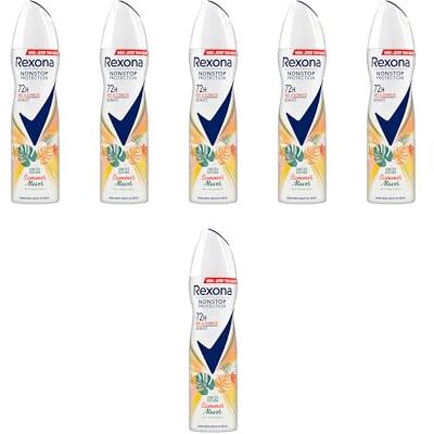 Dove Rexona Lot de 6 déodorants anti-transpirants en spray anti-transpirant Summer Moves Limited Edition 150 ml Dove Rexona Lot de 6 déodorants anti-transpirants en spray anti-transpirant Summer Moves Limited Edition 150 ml