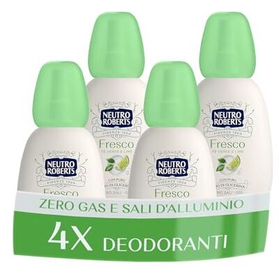 Neutro Roberts , Déodorant Vapo frais vert, thé vert et citron vert, zéro sels d'aluminium, avec pure huile de glycérine, déodorant homme et femme, plastique 100% recyclé, zéro gaz, 48 h 4 pièces de Neutro Roberts , Déodorant Vapo frais vert, thé vert et citron vert, zéro sels d'aluminium, avec pure huile de glycérine, déodorant homme et femme, plastique 100% recyclé, zéro gaz, 48 h 4 pièces de