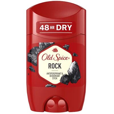 Old Spice Stick anti-transpirant Rock 50 ml Pour homme Protection 48 heures Contre la transpiration Old Spice Stick anti-transpirant Rock 50 ml Pour homme Protection 48 heures Contre la transpiration