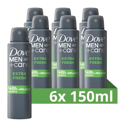Dove Men+Care Lot de 6 déodorants anti-transpirants en spray Extra Fresh Protège 48 heures contre les odeurs corporelles et la transpiration 150 ml Dove Men+Care Lot de 6 déodorants anti-transpirants en spray Extra Fresh Protège 48 heures contre les odeurs corporelles et la transpiration 150 ml