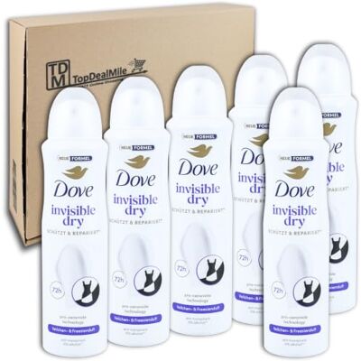 Dove Lot de 6 déodorants en spray anti-transpirants Advanced Care, invisibles, 150 ml Dove Lot de 6 déodorants en spray anti-transpirants Advanced Care, invisibles, 150 ml