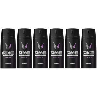 AXE Excite Lot de 6 déodorants en spray 150 ml AXE Excite Lot de 6 déodorants en spray 150 ml