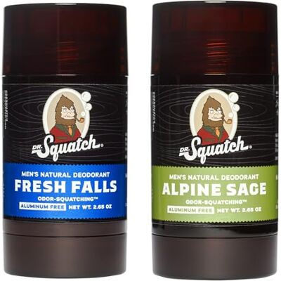 Dr. Squatch Men's Natural Lot de 2 déodorants sans aluminium (Alpine, Fresh falls) Dr. Squatch Men's Natural Lot de 2 déodorants sans aluminium (Alpine, Fresh falls)