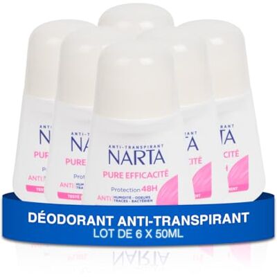 Narta Déodorant Femme Bille Pure Efficacité Anti-Transpirant 48h lot de 6 x 50ml Narta Déodorant Femme Bille Pure Efficacité Anti-Transpirant 48h lot de 6 x 50ml
