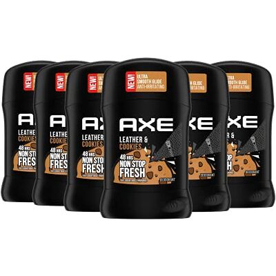 AXE Déodorant Homme Stick Cuir & Cookies, 48h non-stop frais, (Lot de 6x50ml) AXE Déodorant Homme Stick Cuir & Cookies, 48h non-stop frais, (Lot de 6x50ml)
