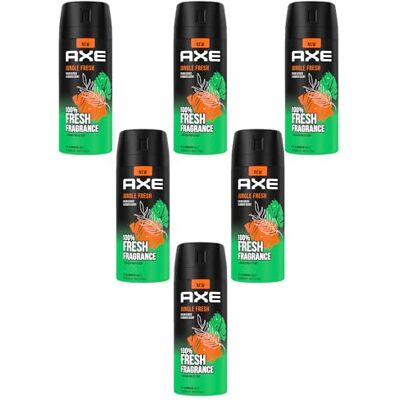 AXE Lot de 6 déodorants Jungle Frais, sans aluminium, pour une protection efficace contre les odeurs corporelles pendant 48 heures, 150 ml AXE Lot de 6 déodorants Jungle Frais, sans aluminium, pour une protection efficace contre les odeurs corporelles pendant 48 heures, 150 ml