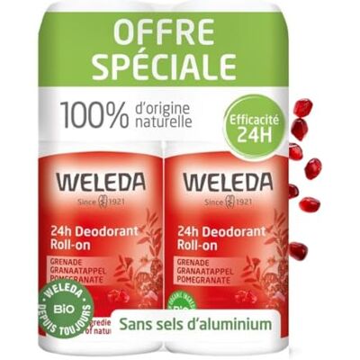 WELEDA Duo Déodorant roll-on 24H Grenade 2x50 ml WELEDA Duo Déodorant roll-on 24H Grenade 2x50 ml