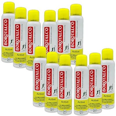 Borotalco Active Déodorant Unisexe Avec Microtalc Au Parfum De Cèdre et Lime Spray 48H Sans Alcool 150 Ml (12) Borotalco Active Déodorant Unisexe Avec Microtalc Au Parfum De Cèdre et Lime Spray 48H Sans Alcool 150 Ml (12)