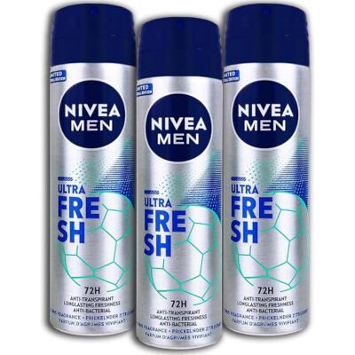 NIVEA Men Lot de 3 déodorants en spray Ultra Fresh 150 ml NIVEA Men Lot de 3 déodorants en spray Ultra Fresh 150 ml