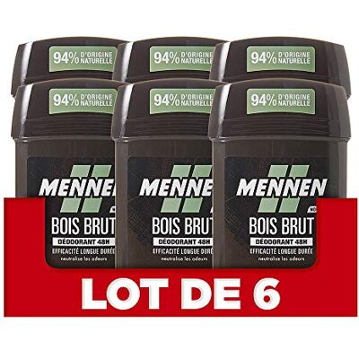 Mennen Déodorant Stick Pour Homme Anti-Transpirant Efficacité 48h Natural Force Bois Brut 50ml Pack de 6 Mennen Déodorant Stick Pour Homme Anti-Transpirant Efficacité 48h Natural Force Bois Brut 50ml Pack de 6