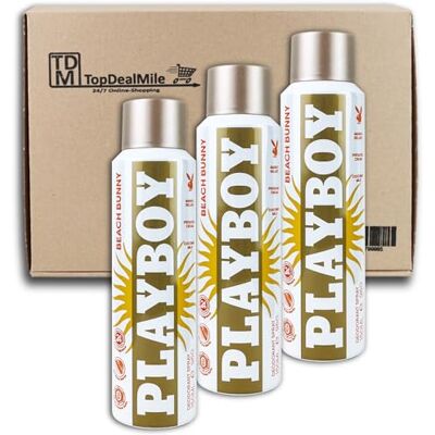 Playboy TopDealMile Lot de 3 déodorants en spray pour femme 150 ml Playboy TopDealMile Lot de 3 déodorants en spray pour femme 150 ml