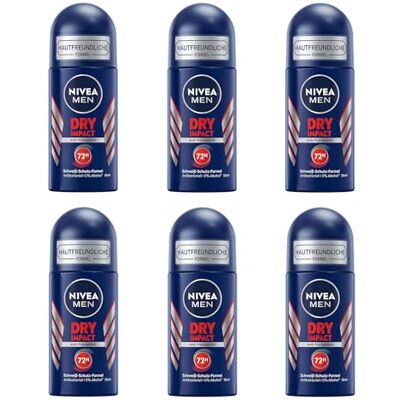 NIVEA Lot de 6 déodorants pour corps Men Dry Impact Plus Deo Roll On offre en stock pour homme. NIVEA Lot de 6 déodorants pour corps Men Dry Impact Plus Deo Roll On offre en stock pour homme.